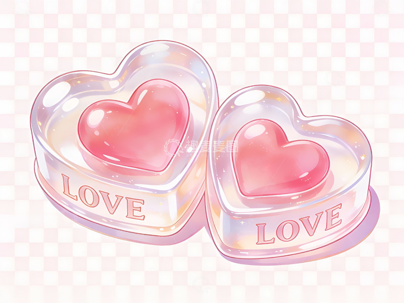 高清大图下载【趣麦麦图】心形透明糖果爱字图案