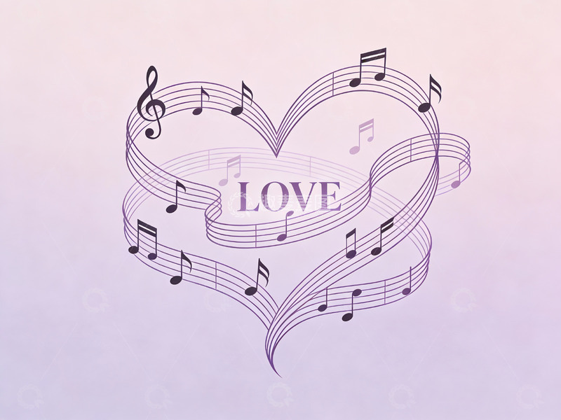 高清大图下载【趣麦麦图】音符构成的心形图案