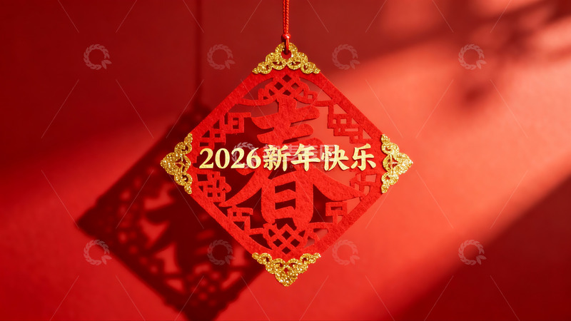 高清大图下载【趣麦麦图】红色新年挂饰喜庆祥和