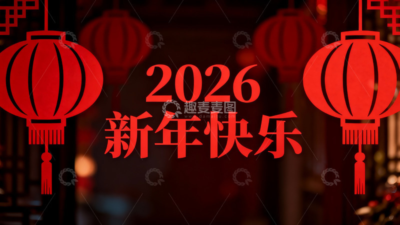 高清大图下载【趣麦麦图】新年灯笼装饰画面