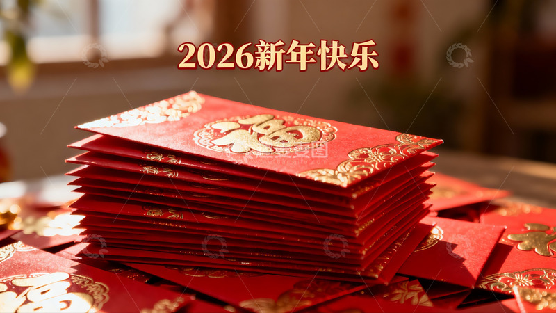 高清大图下载【趣麦麦图】新年红包堆叠寓意吉祥