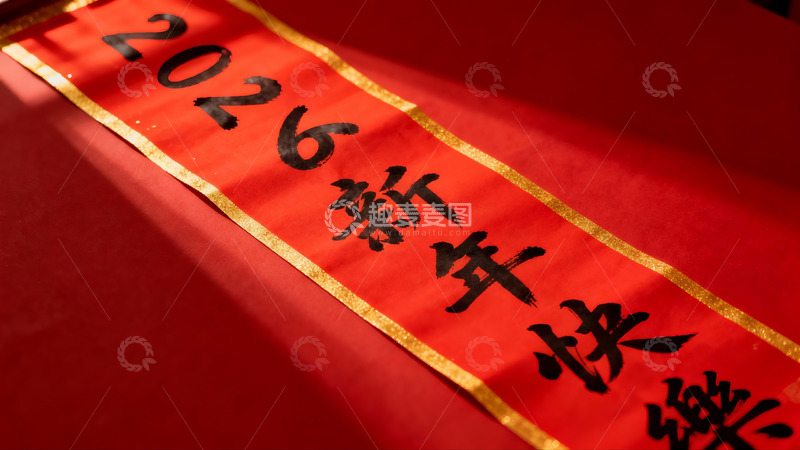 高清大图下载【趣麦麦图】红色新年对联2026年