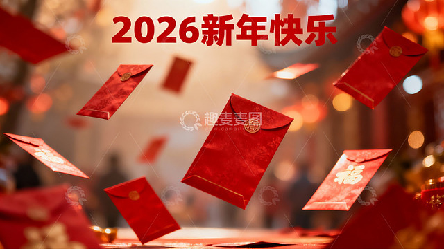 新年红包飞舞喜庆氛围