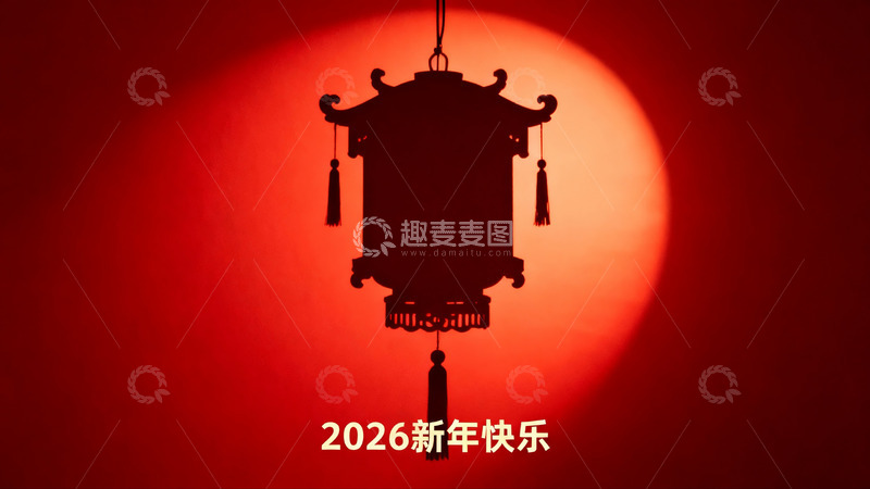 高清大图下载【趣麦麦图】新年灯笼映衬红日