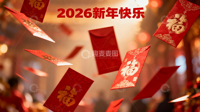 新年红包飞舞喜庆氛围