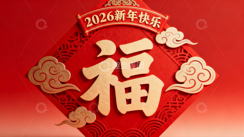 高清大图下载【趣麦麦图】红色福字新年装饰