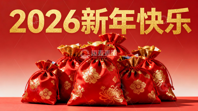 高清大图下载【趣麦麦图】新年红包袋红色喜庆