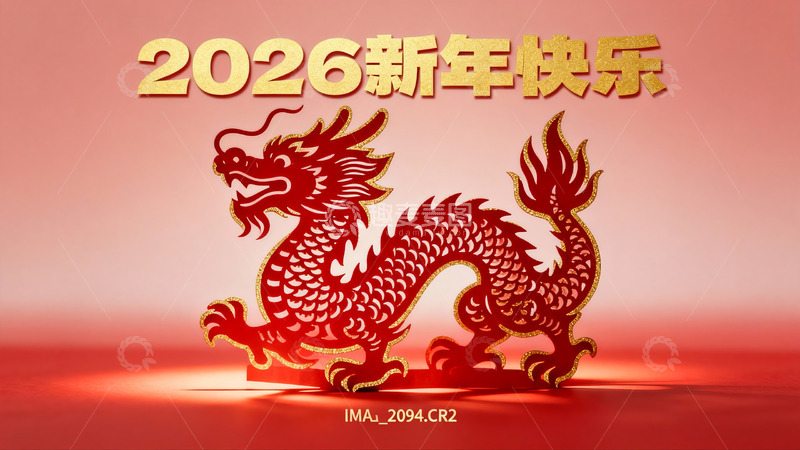 高清大图下载【趣麦麦图】2026新年龙形剪纸艺术