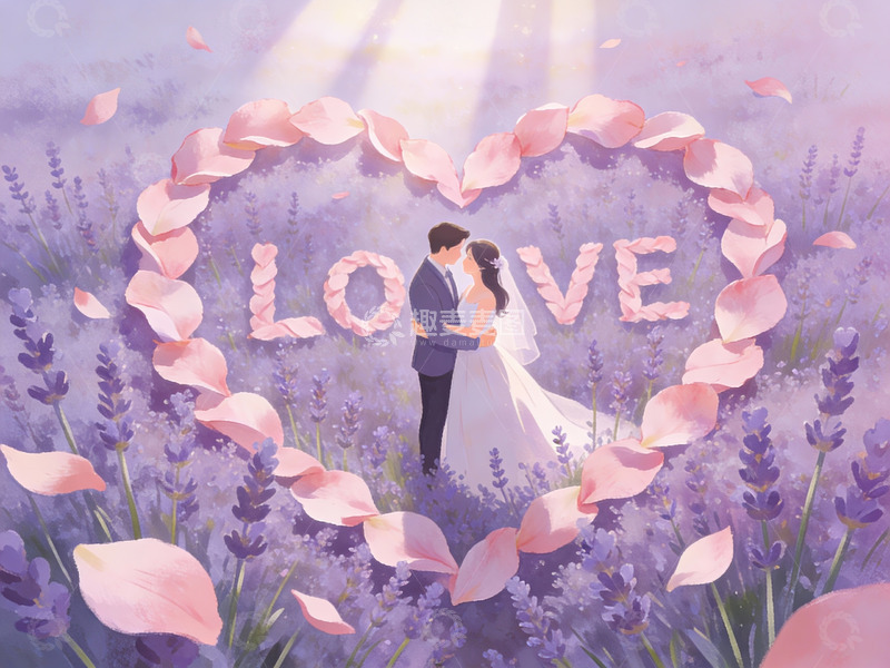 高清大图下载【趣麦麦图】情侣在花海中拥抱