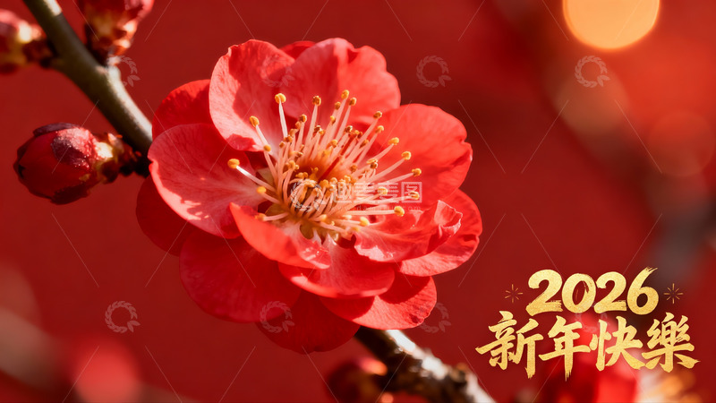 高清大图下载【趣麦麦图】红梅绽放迎新年