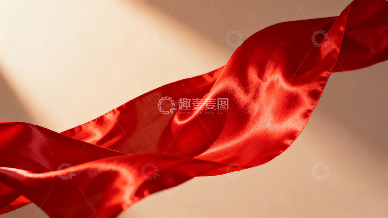 高清大图下载【趣麦麦图】红色绸缎飘逸光影