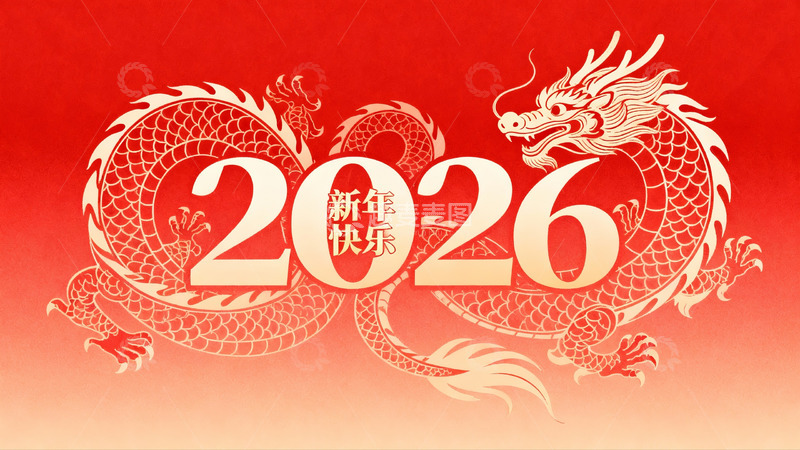 高清大图下载【趣麦麦图】2026龙年春节贺图