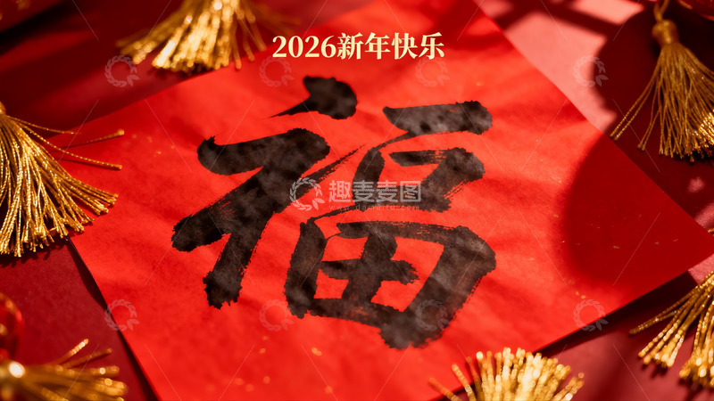 高清大图下载【趣麦麦图】新年福字装饰特写