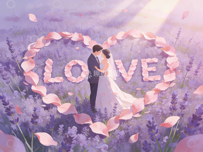 高清大图下载【趣麦麦图】情侣在花海中相拥