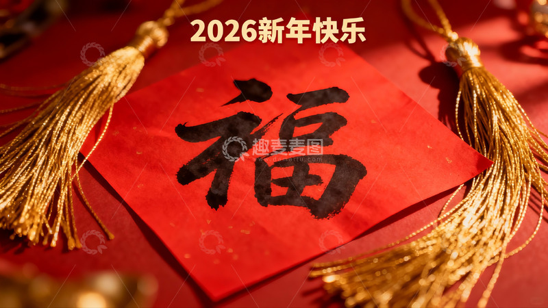 高清大图下载【趣麦麦图】新年红色福字装饰