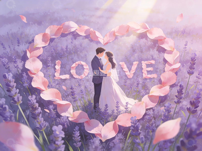 高清大图下载【趣麦麦图】情侣在花海中拥抱