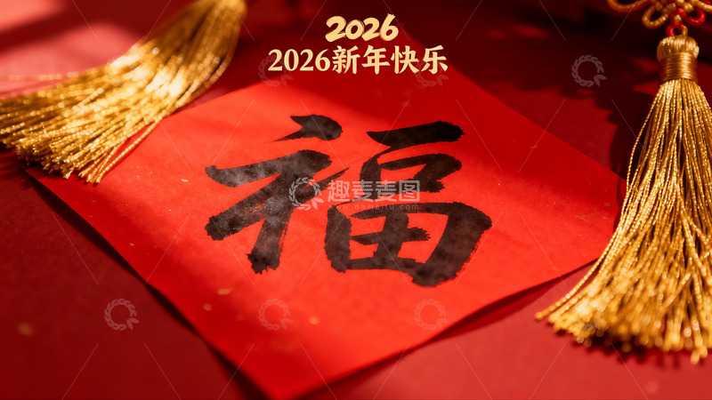高清大图下载【趣麦麦图】新年红色福字装饰
