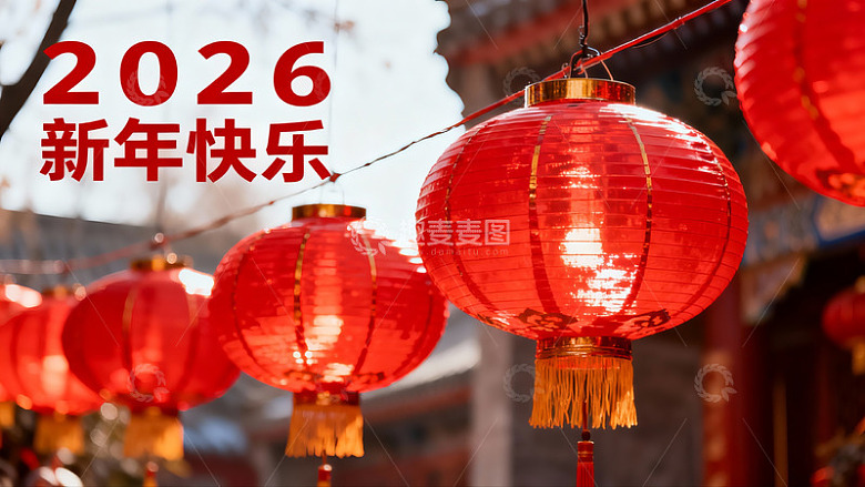 红灯笼迎新年氛围浓厚