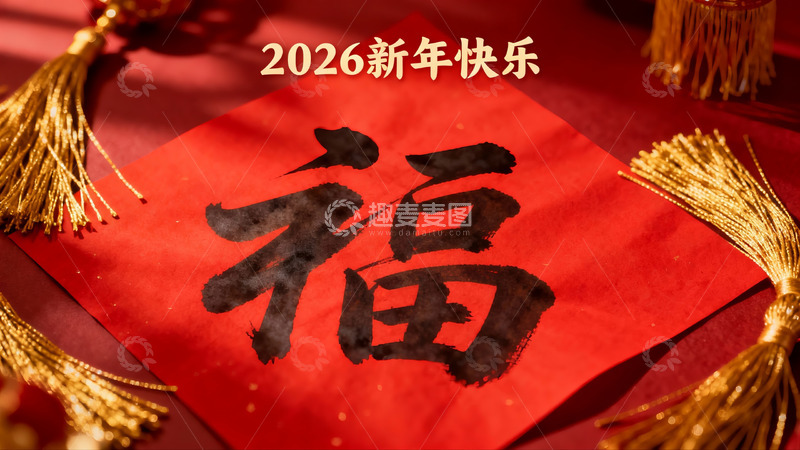 高清大图下载【趣麦麦图】新年红色福字装饰