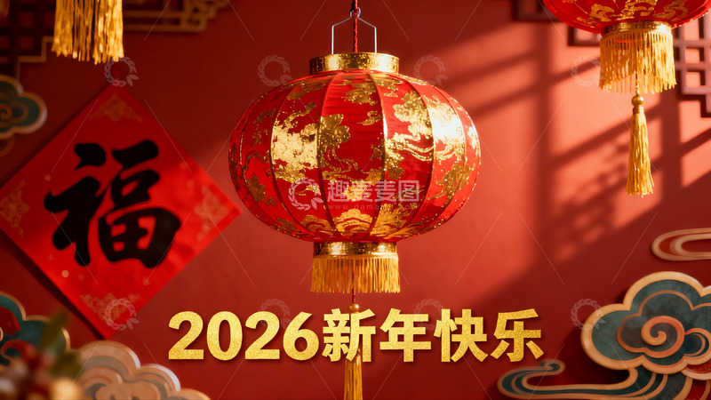 高清大图下载【趣麦麦图】新年红灯笼装饰场景