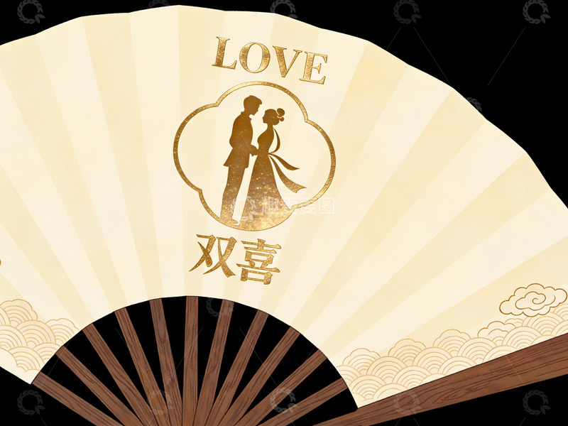 高清大图下载【趣麦麦图】扇面婚礼图案设计