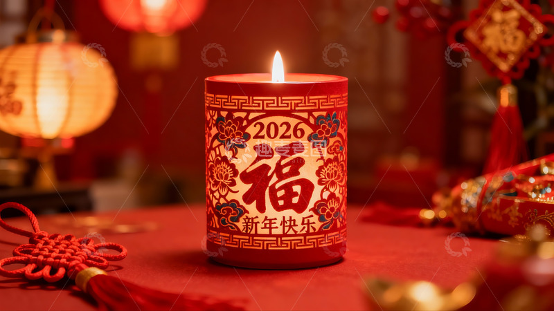 高清大图下载【趣麦麦图】新年烛光装饰场景