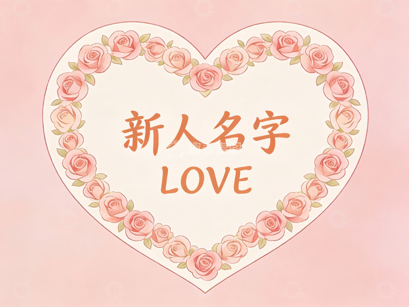 高清大图下载【趣麦麦图】心形玫瑰花环爱情图案