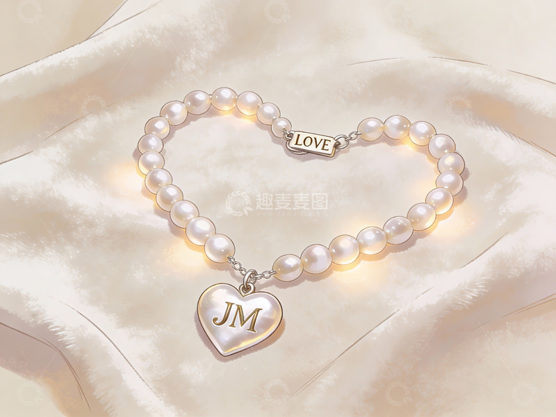 高清大图下载【趣麦麦图】珍珠心形吊坠项链