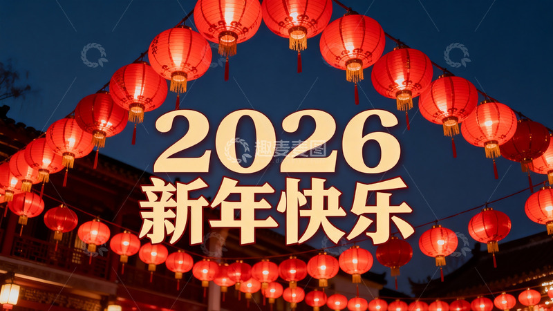 高清大图下载【趣麦麦图】红灯笼高挂迎新年