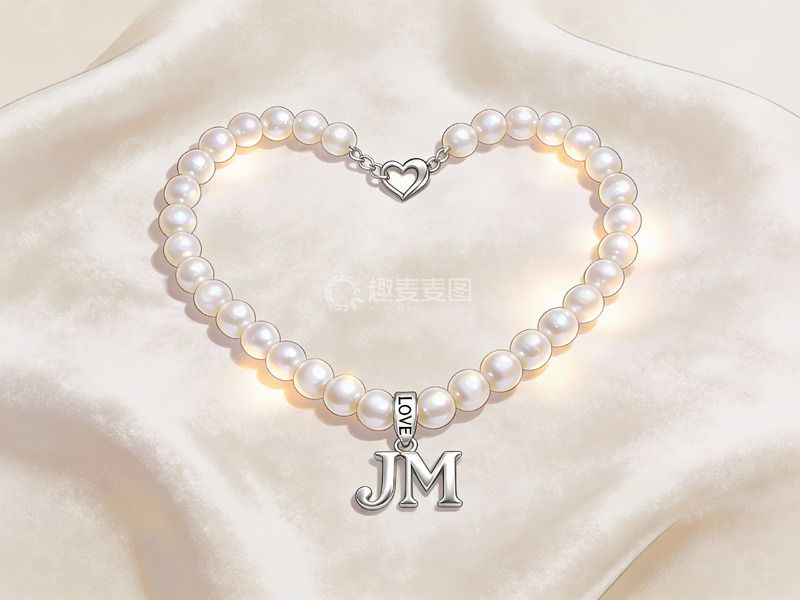 高清大图下载【趣麦麦图】珍珠项链心形摆拍