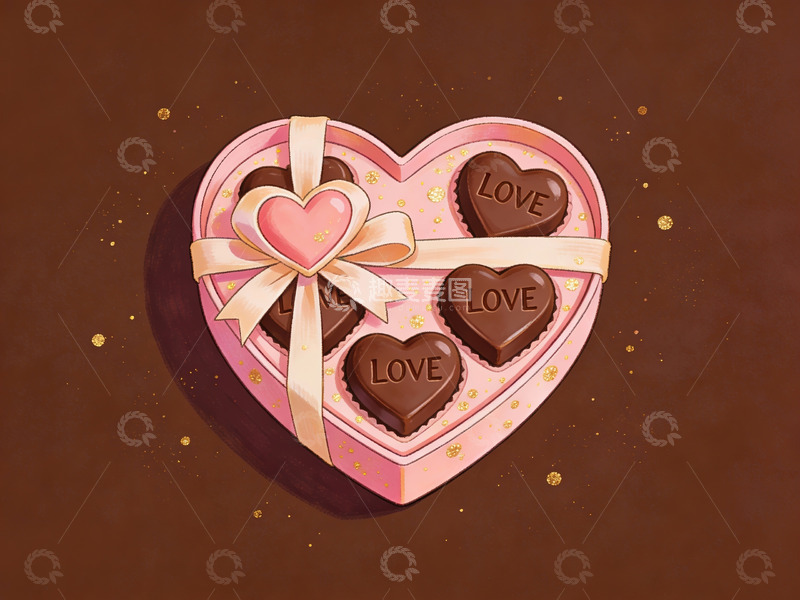 高清大图下载【趣麦麦图】心形巧克力礼盒