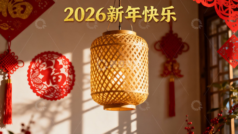 高清大图下载【趣麦麦图】新年灯笼挂饰节日氛围浓厚