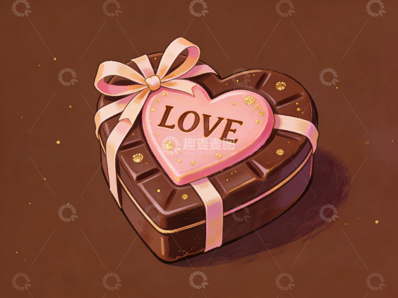 高清大图下载【趣麦麦图】心形巧克力礼盒