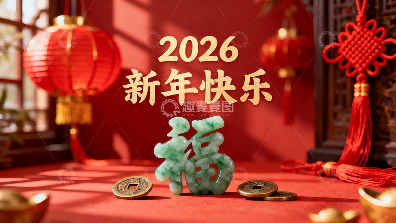 高清大图下载【趣麦麦图】新年装饰品展示春节氛围