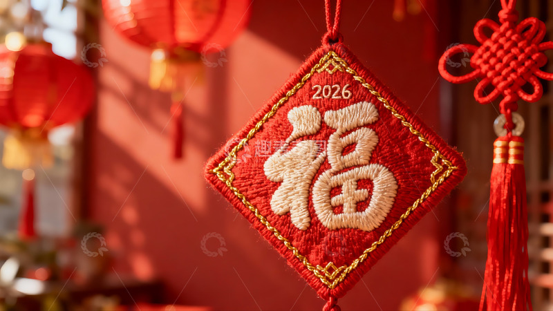 高清大图下载【趣麦麦图】红色福字挂饰新年装饰