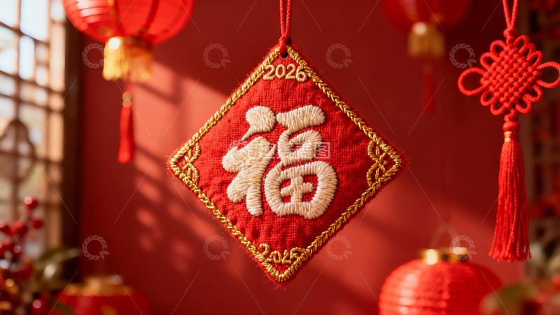 高清大图下载【趣麦麦图】红色福字挂饰新年装饰