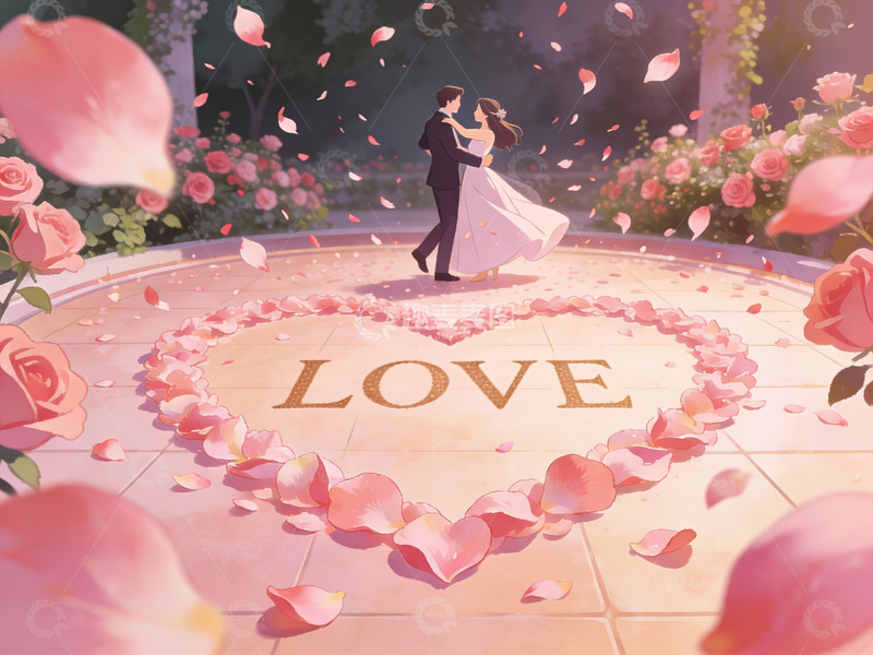 高清大图下载【趣麦麦图】情侣在花海中翩翩起舞