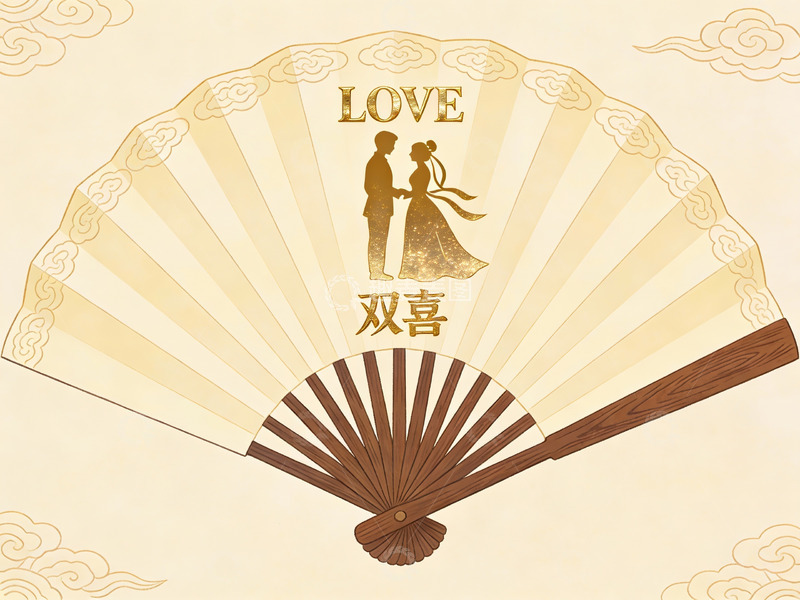 高清大图下载【趣麦麦图】扇面婚礼图案设计