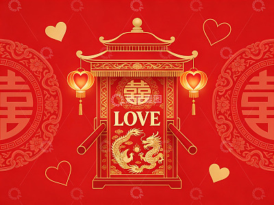中式婚礼喜庆装饰图案