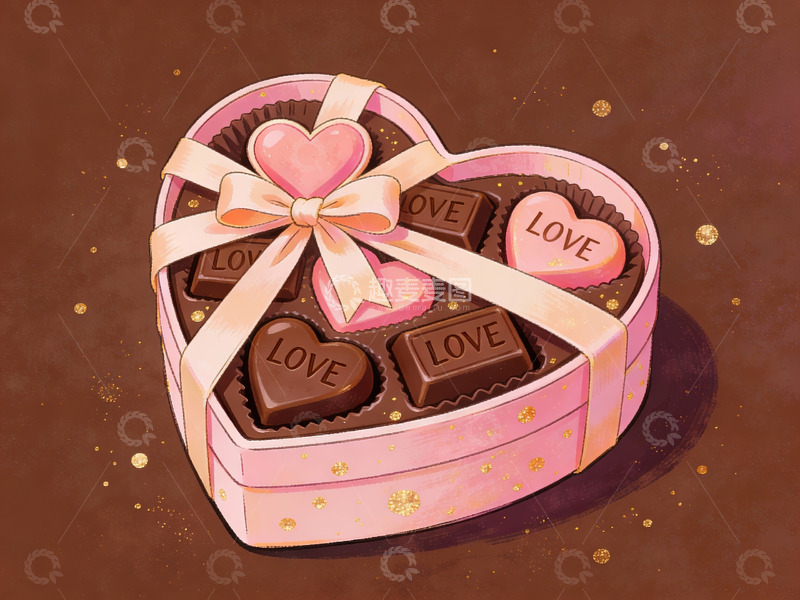 高清大图下载【趣麦麦图】心形巧克力礼盒