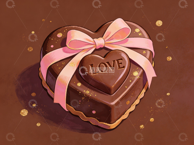 高清大图下载【趣麦麦图】心形巧克力礼盒