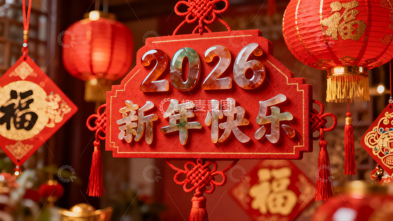 高清大图下载【趣麦麦图】春节装饰挂件新年快乐