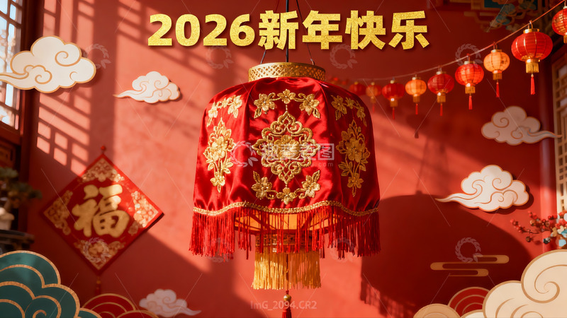 高清大图下载【趣麦麦图】新年红灯笼装饰场景