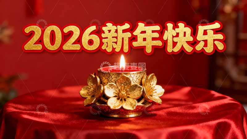 高清大图下载【趣麦麦图】新年烛台装饰祈福