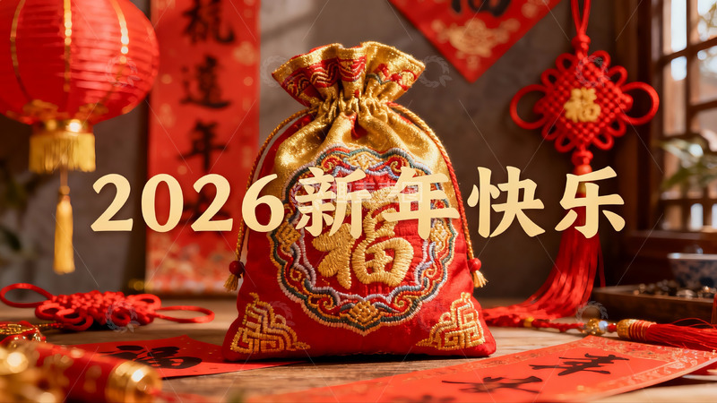 高清大图下载【趣麦麦图】新年红色装饰品摆件