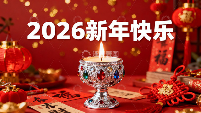 新年烛光装饰图