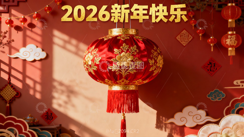 高清大图下载【趣麦麦图】新年红灯笼装饰场景
