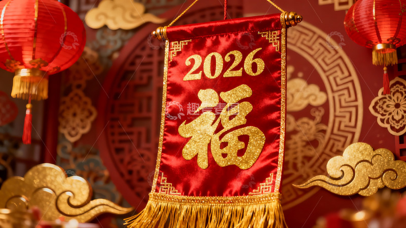 高清大图下载【趣麦麦图】新年挂饰红灯笼福字