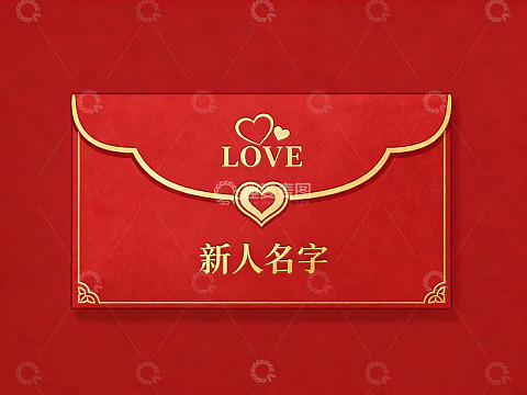 红色婚礼红包设计图