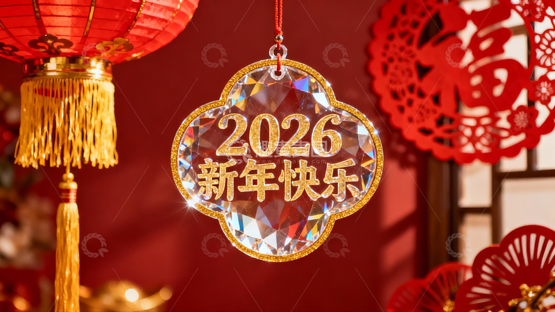 高清大图下载【趣麦麦图】新年装饰挂件与红灯笼